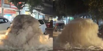 Γέμισε «σιντριβάνια» η Αθήνα από καπάκια φρεατίου που «έσκασαν» λόγω της κακοκαιρίας Byron