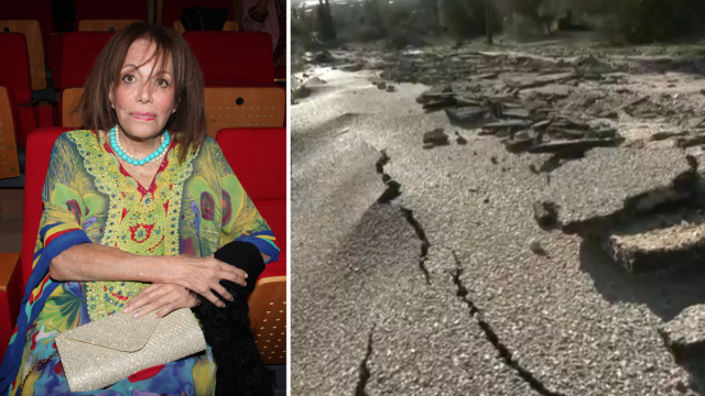 Alldaynews.gr Μαίρη Χρονοπούλου: Εικόνες βιβλικής καταστροφής έξω από το σπίτι της λόγω της κακοκαιρίας – Ο δρόμος άνοιξε στα δύο και βούλιαξε (video)