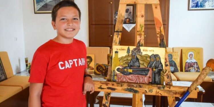Αγιογράφος… από κούνια, μόλις 11 χρονών – Έχει δημιουργήσει ήδη πάνω από 200 έργα