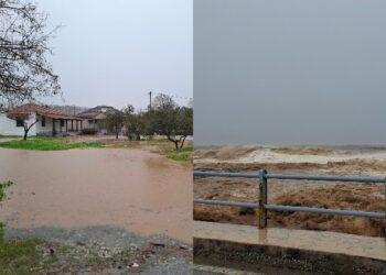 Δρόμοι και θάλασσα έγιναν ένα στον Αγιόκαμπο της Λάρισας – Σε κλάματα ξέσπασε ιδιοκτήτης επιχείρησης