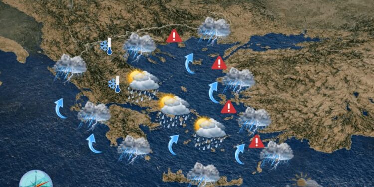 Alldaynews.gr Μεταβολή του καιρού με βροχές, καταιγίδες και χιόνια – Πού θα είναι έντονα τα φαινόμενα