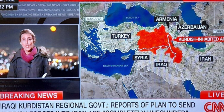 «Τρελάθηκαν» οι Τούρκοι με τον χάρτη του Κουρδιστάν στο CNN – Σφοδρές αντιδράσεις από την Άγκυρα