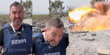 Στιγμές τρόμου: Πύραυλος προσγειώνεται δίπλα σε ρεπόρτερ (video)