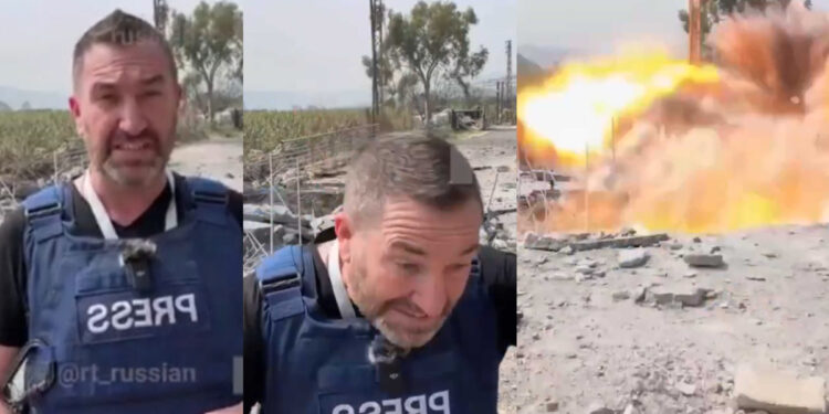 Στιγμές τρόμου: Πύραυλος προσγειώνεται δίπλα σε ρεπόρτερ (video)