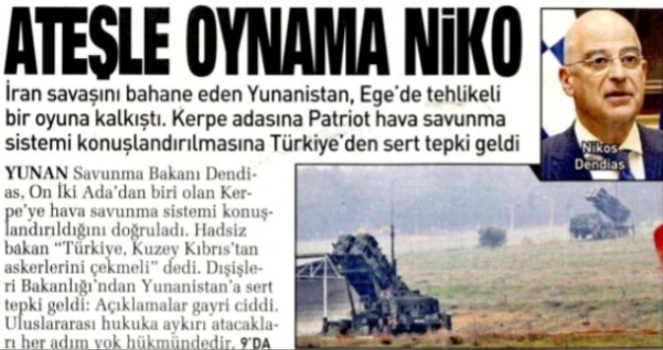 «Μην παίζεις με τη φωτιά, Νίκο» – Με πόλεμο απειλεί την Ελλάδα ο τουρκικός Τύπος