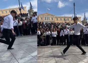 Το ζεϊμπέκικο στο Σύνταγμα από τον λεβέντη μαθητή που έγινε viral