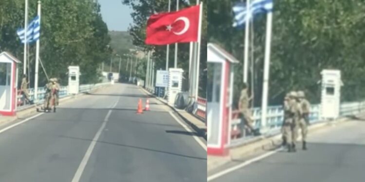 Συγκίνηση στον Έβρο: Η στιγμή που στρατιώτης βοηθάει να ξεδιπλωθεί μπλεγμένη ελληνική σημαία