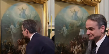 Ο πρωθυπουργός Κυριάκος Μητσοτάκης φιλάει την “Έξοδο του Μεσολογγίου” του Θεόδωρου Βρυζάκη. Σωστό ή γκάφα;