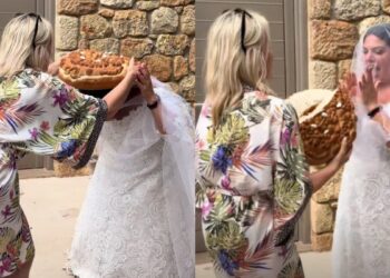 Η Δανάη Μπάρκα μας δείχνει την πεθερά της μετά τον γάμο – Το βίντεο και το παραδοσιακό έθιμο που ακολούθησαν