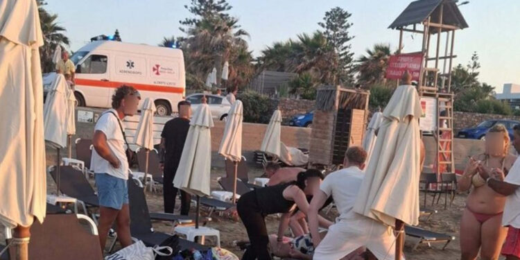 διάσωση Γερμανού τουρίστα στην Κρήτη