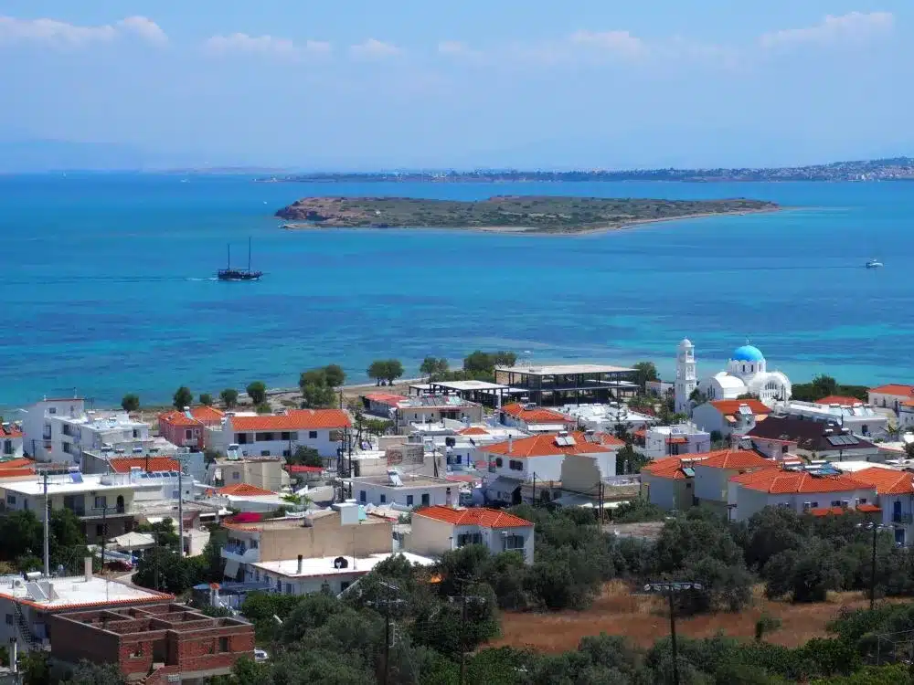 view over skala from church of panagia