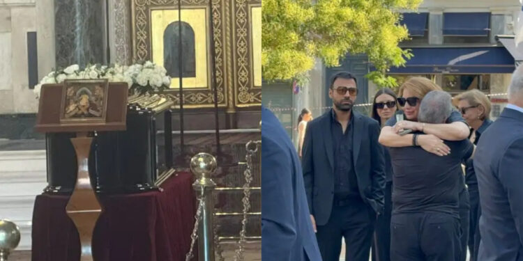 Συγκίνηση στη Μητρόπολη Αθηνών στην κηδεία της Μάρως Κοντού – Συντετριμμένοι η Άντζελα Γκερέκου και ο Ανδρέας Γεωργίου