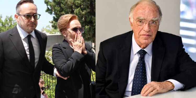 Βασίλης Λεβέντης: Σπαραγμός στην κηδεία του – Τραγική φιγούρα η σύζυγός του, Νατάσα Μεντεσίδου (Φωτογραφίες)