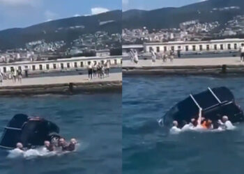 Η στιγμή που δόκιμοι Στρατιωτικής Ακαδημίας σώζουν οδηγό από αυτοκίνητο που βυθίζεται (video)