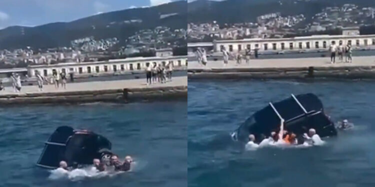 Η στιγμή που δόκιμοι της Στρατιωτικής Ακαδημίας σώζουν οδηγό από αυτοκίνητο που βυθίζεται (video)